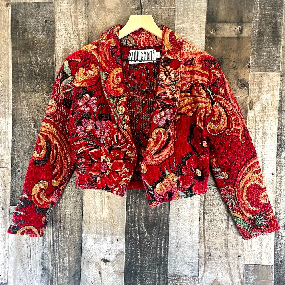 Vintage Silverado Cropped Embroidery Blazer Jacket